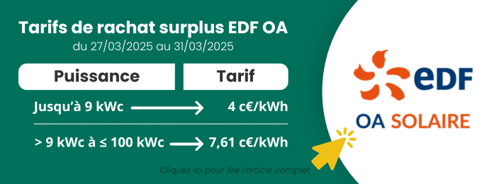 Tarif Rachat EDF OA par Libow