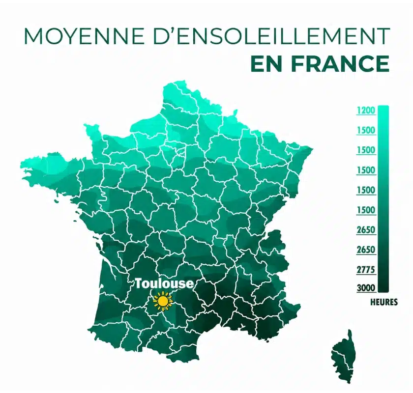 carte ensoleillement toulouse